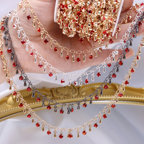 暗黑风红色水滴万圣节链条