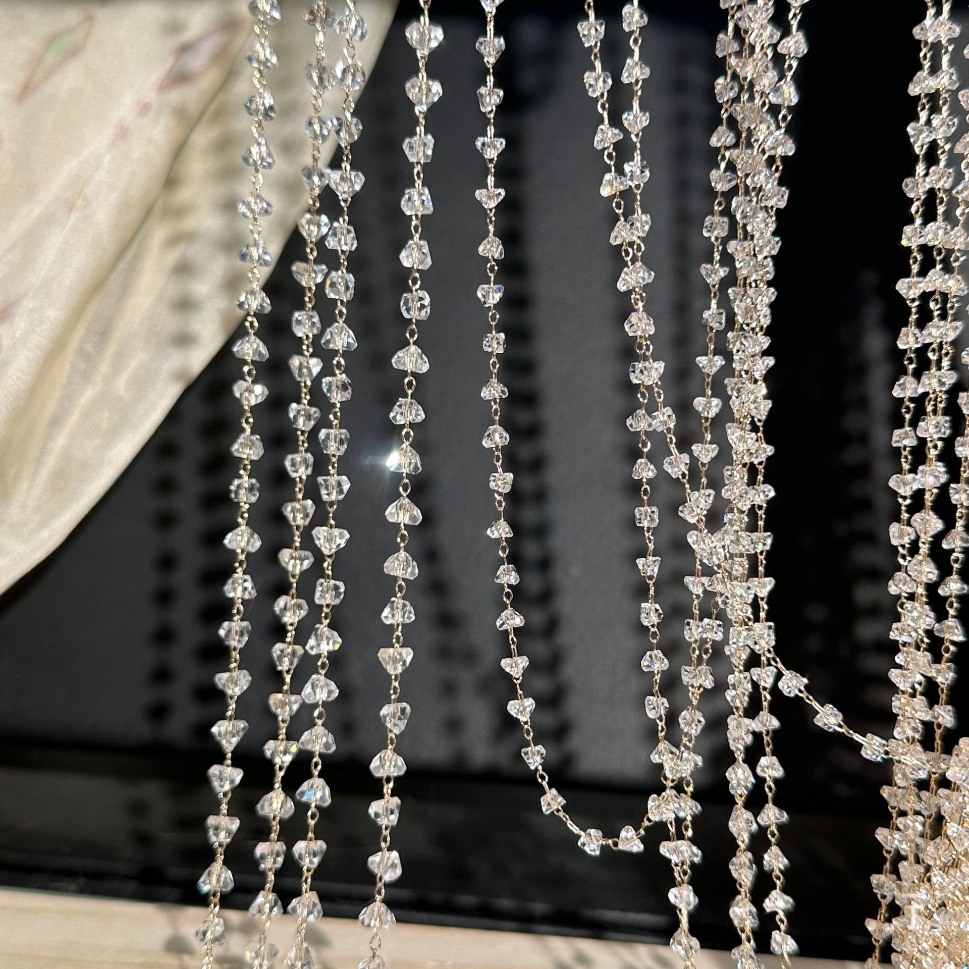 diy饰品配件纯铜链子保色6mm三角水晶串珠链项链古装服饰品材料,饰品/流行首饰/时尚饰品新,链条,淘宝优惠券,粉丝福利购,淘宝优惠卷