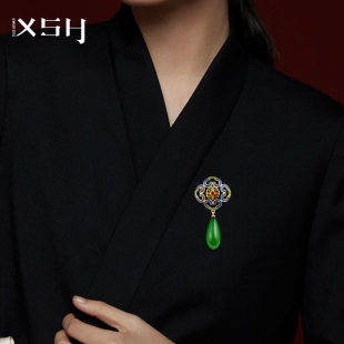 如意祥云胸针女防走光扣别针西装 复古高端精致旗袍压襟新中式 配饰