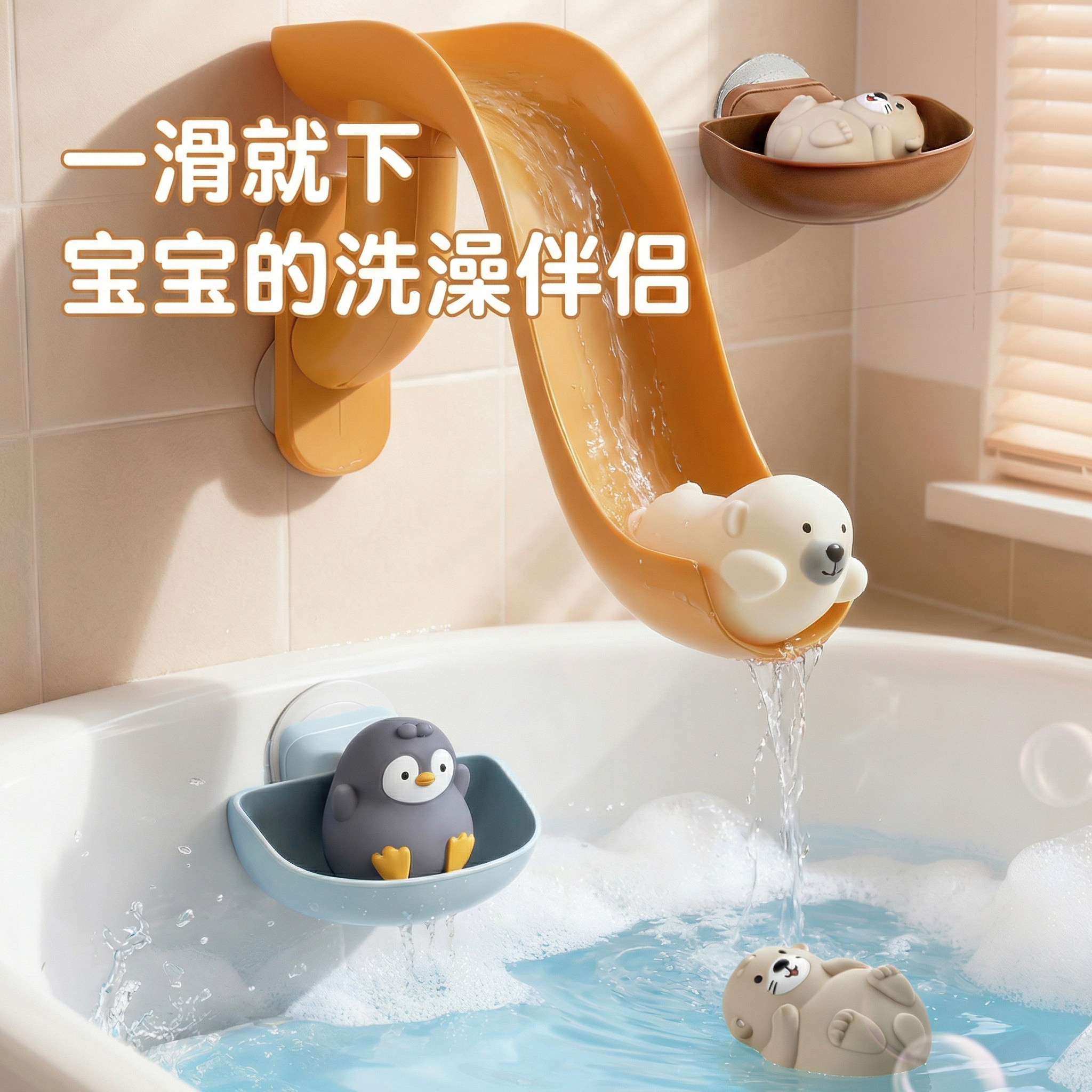 宝宝洗澡2026新款滑滑梯玩水玩具图片
