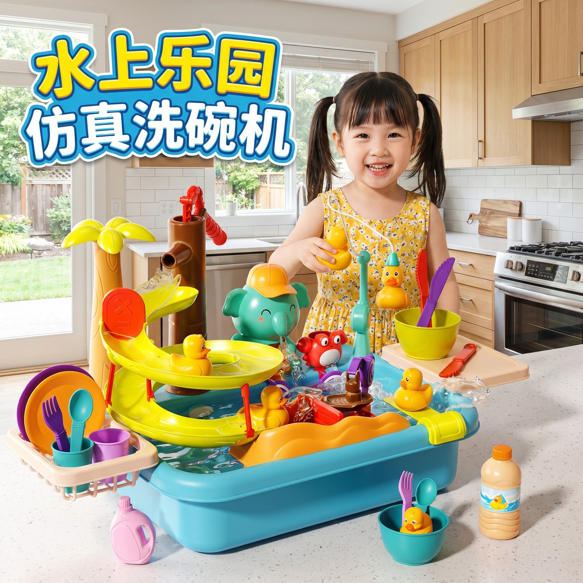 2026新款水上乐园洗碗机戏水玩具