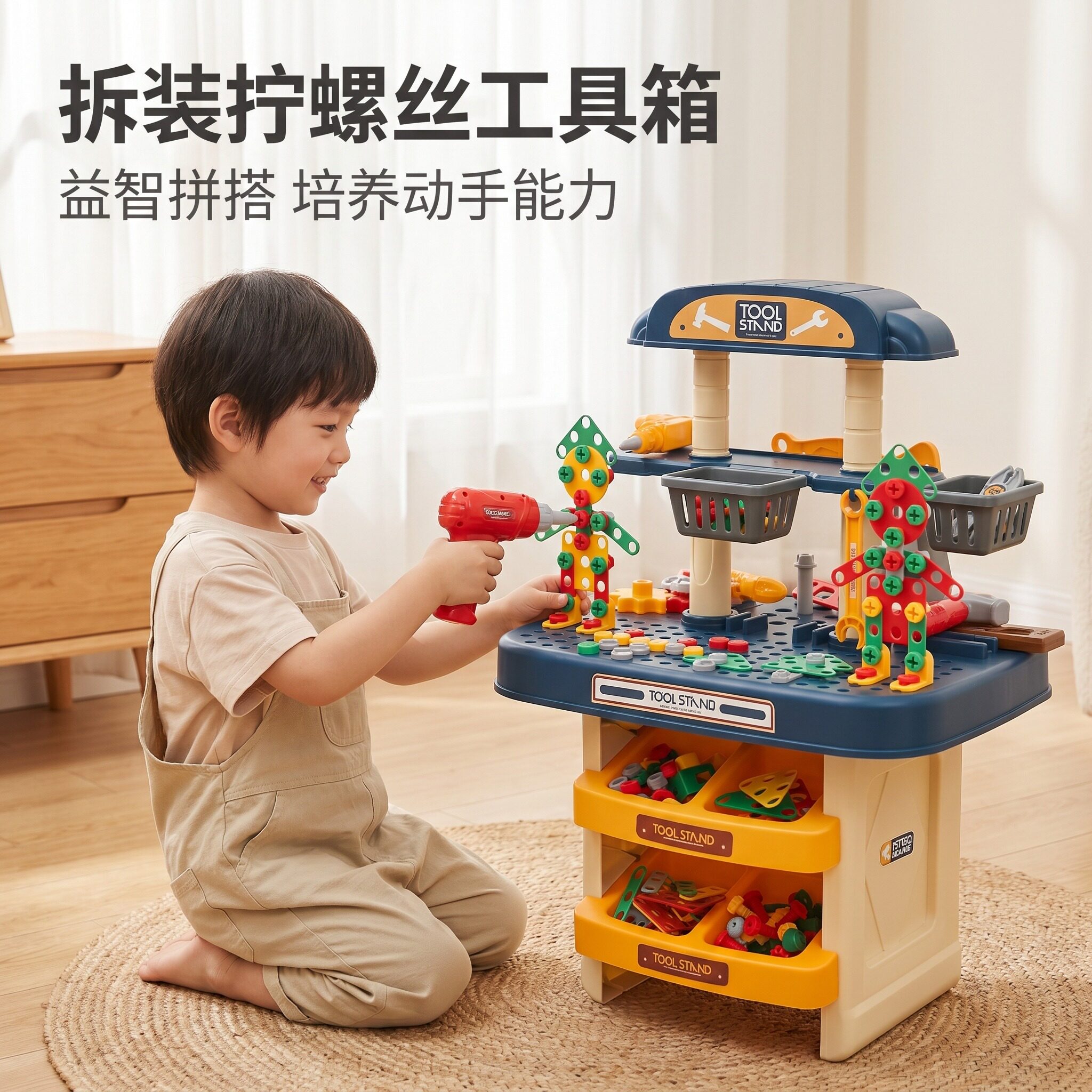 拧螺丝玩具电钻益智儿童动手维修