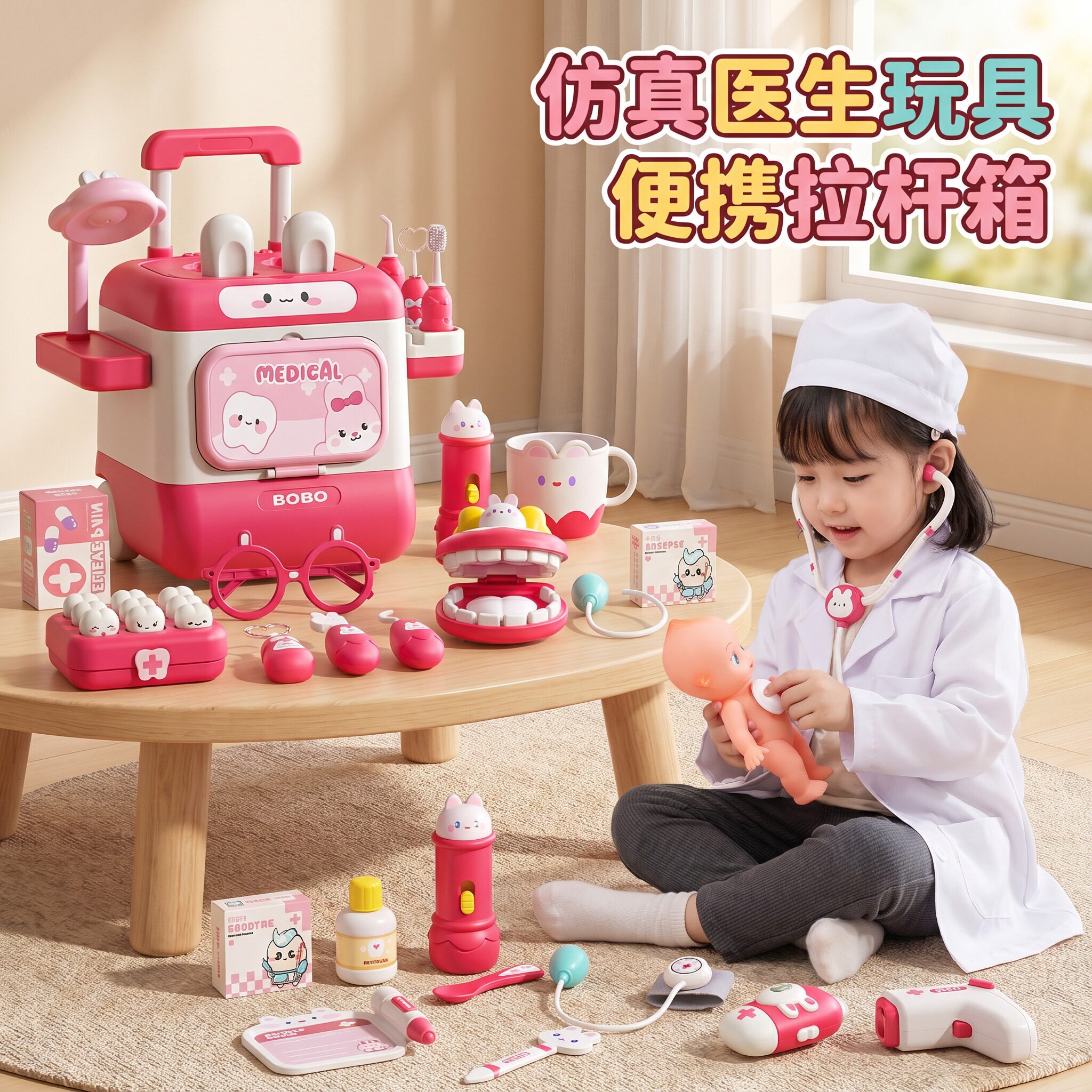 2026新款仿真医生玩具拉杆箱套装