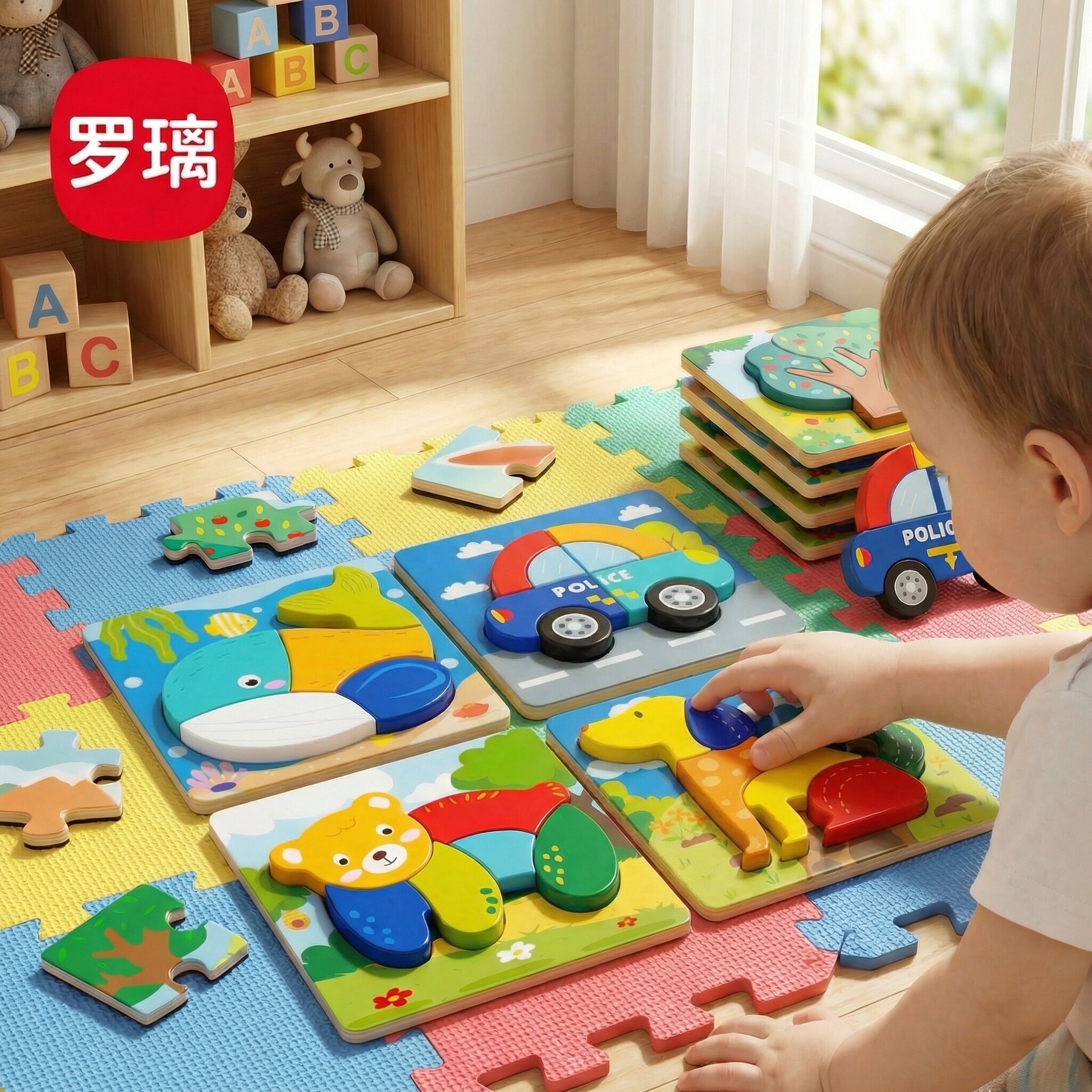 幼儿童木质磁力益智积木玩具拼图