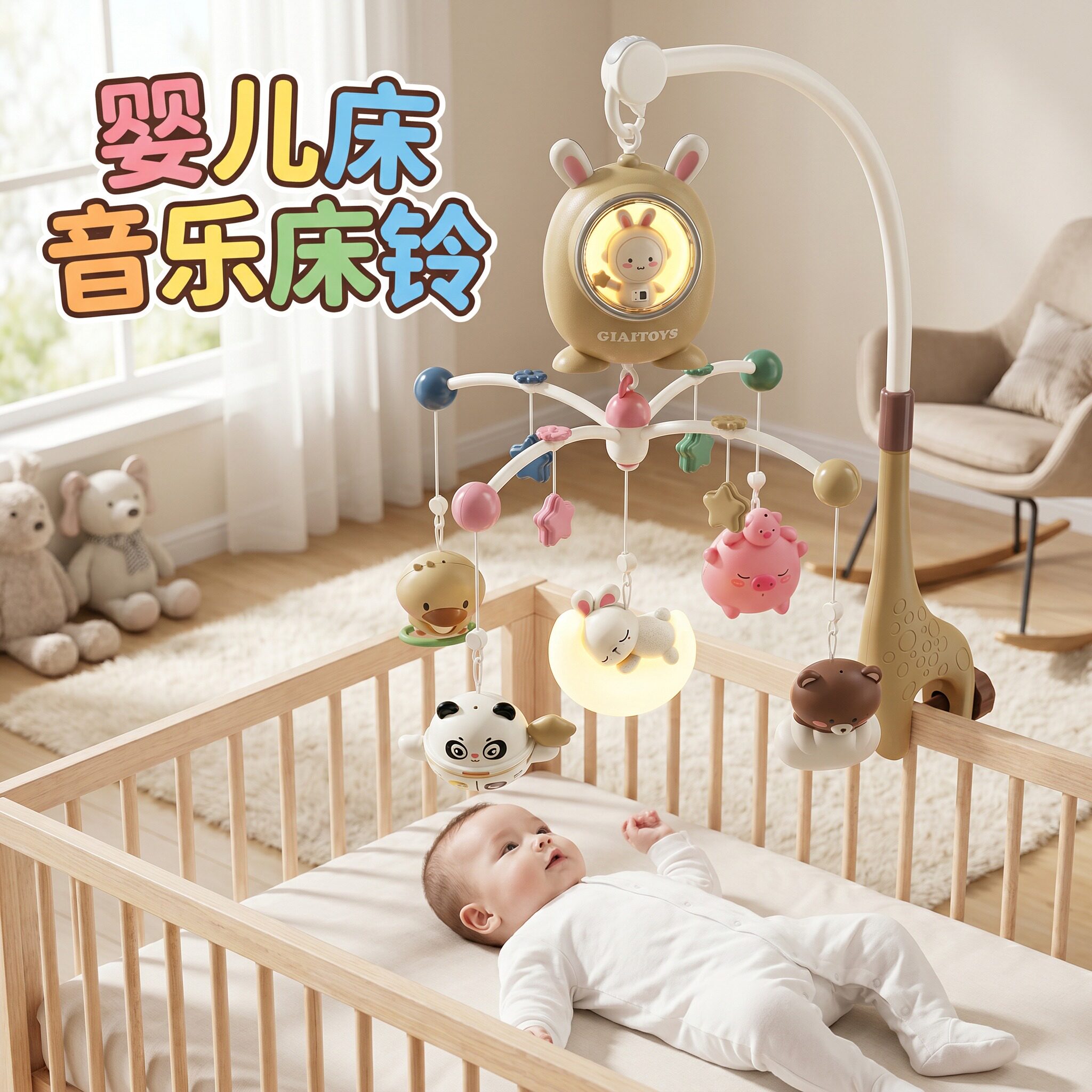 蓝牙音乐床铃婴儿多功能挂件玩具