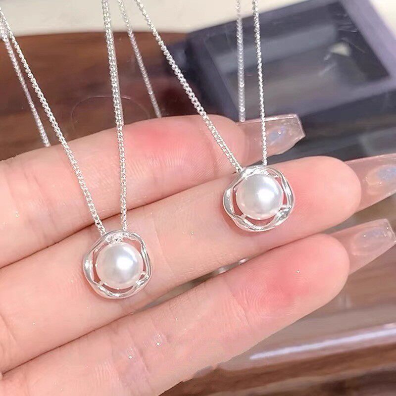日系coss koko银s银淡水珍珠项链女小众设计感轻奢高级感锁骨链