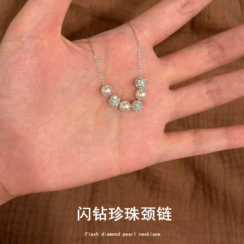 日系coss kokos925银钻珠珍珠颈链女新款转运珠轻奢小众高级感