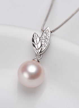 日系coss kokos925银树叶吊坠diy配件 时尚百搭珍珠项链