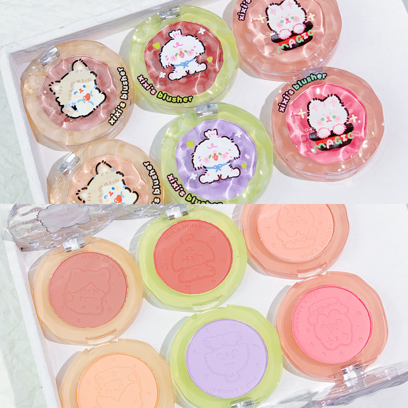 新款推荐单色腮红欲氛围腮紫膨胀色蜜桃哑光自然提亮修容学生党