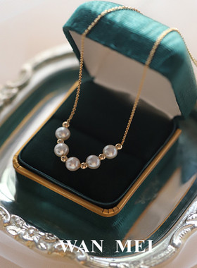 日系coss koko原创925银珍珠项链女轻奢小众一款多戴的手工串珠