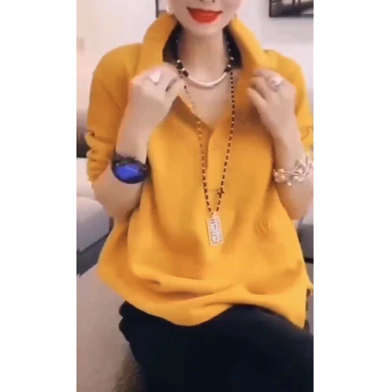 日系coss koko秋季新款色卫衣女套头翻领宽松显瘦潮
