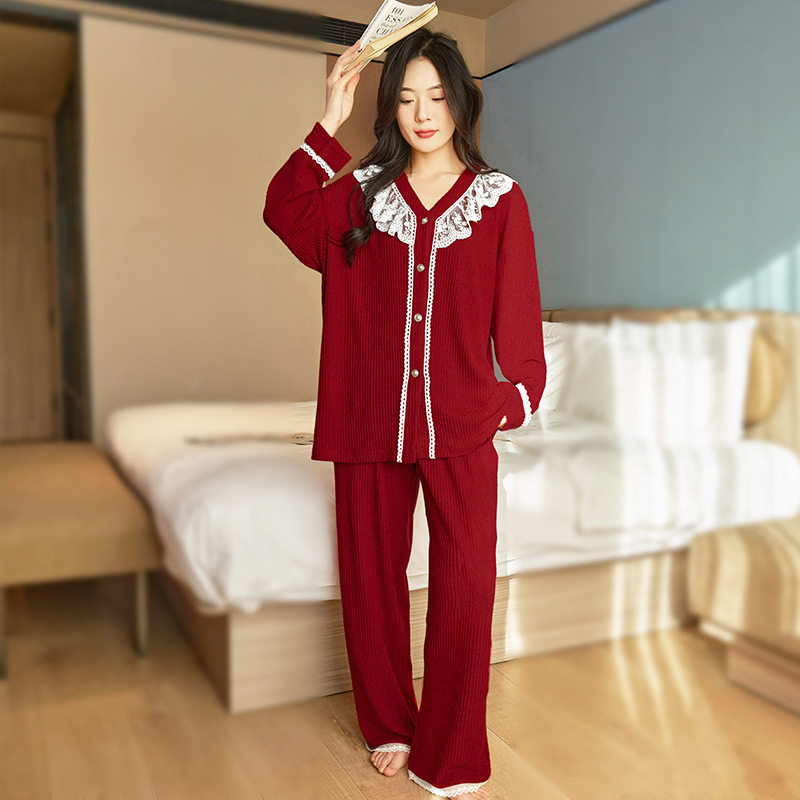 日系CherryKoko秋冬云感绒睡衣加大加肥甜美软糯亲肤胖MM可外穿