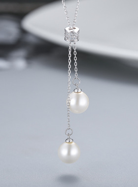 日系coss kokos925银时尚微镶项链女硅胶可调节长短锁骨链diy