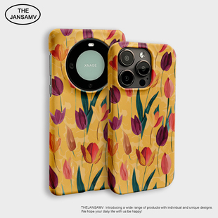 猿人郁金花适用苹果16pro手机壳iphone15/13/14华为mate70/40/60/50/P60韩国半包硬壳简约pura70原创新款