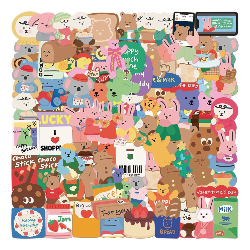 100张韩国dailylike贴纸ins风韩系手机后壳玻璃杯高颜值DIY贴画