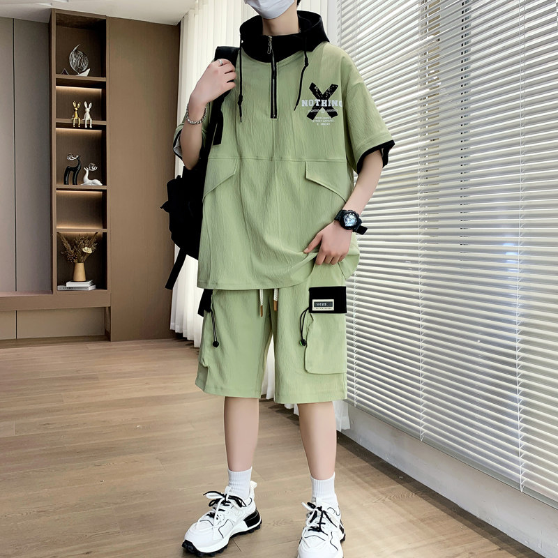 男生酷帅套装休闲夏季青少年高中学生