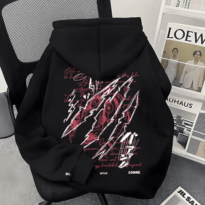 纯棉卫衣男加绒加绒加厚连帽男款宽松秋冬季美式小众男女同款休闲