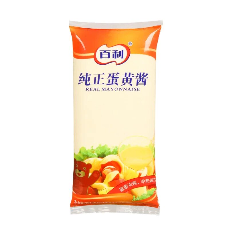 百利纯正蛋黄酱1kg商用汉堡炸鸡薯条酱类调料 - 锦鸿美食出品