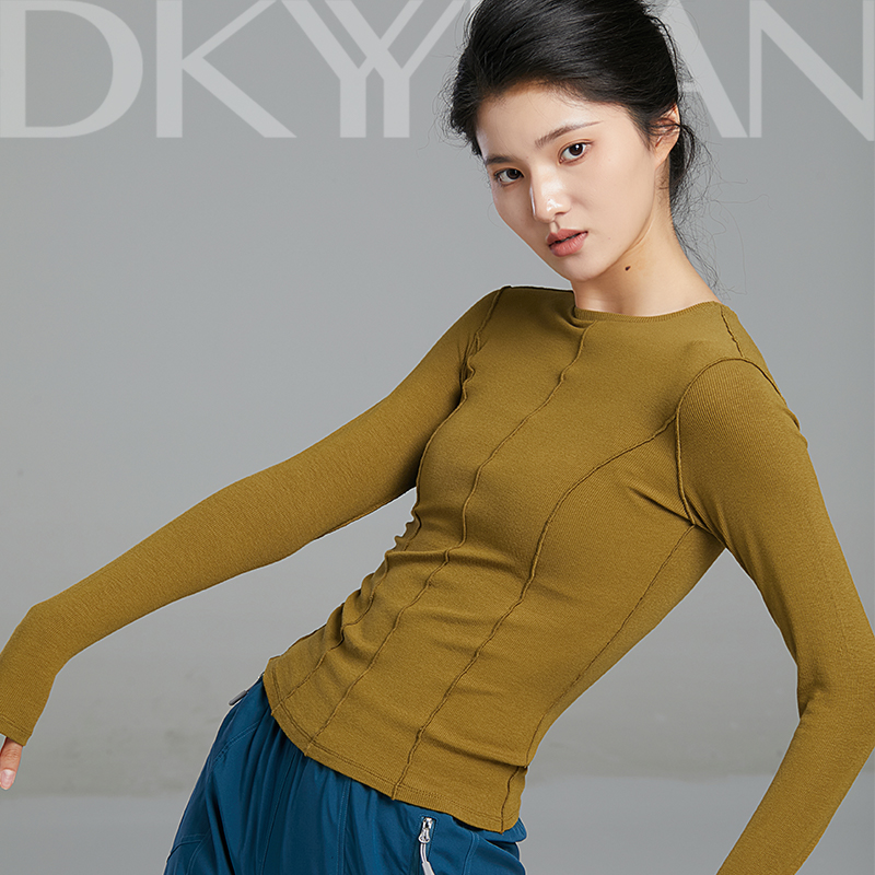 豆蔻依缘现代舞练功服上衣日常可穿修身显瘦内搭长袖舞蹈形体服女