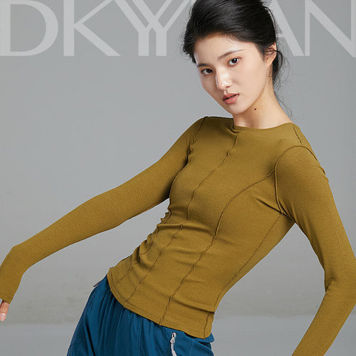 豆蔻依缘现代舞练功服上衣日常可穿修身显瘦内搭长袖舞蹈形体服女