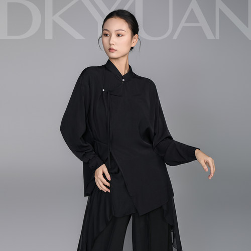 豆蔻依缘现代舞舞蹈服长袖衬衫上衣宽松显瘦新中式练功服演出服女