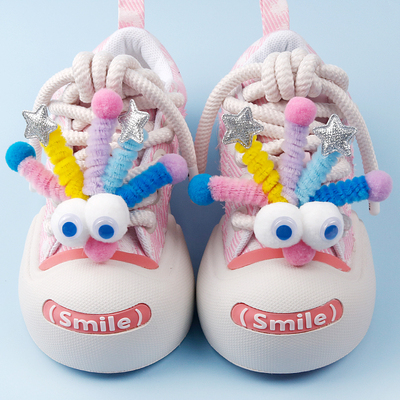 扭扭棒毛绒眼睛diy鞋带扣