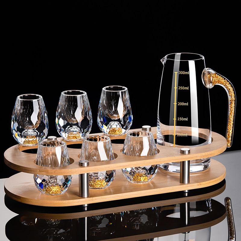 水晶玻璃小酒杯家用分酒器高档酒盅一口杯酒具套装,餐饮具,白酒杯,淘宝优惠券,粉丝福利购,淘宝优惠卷