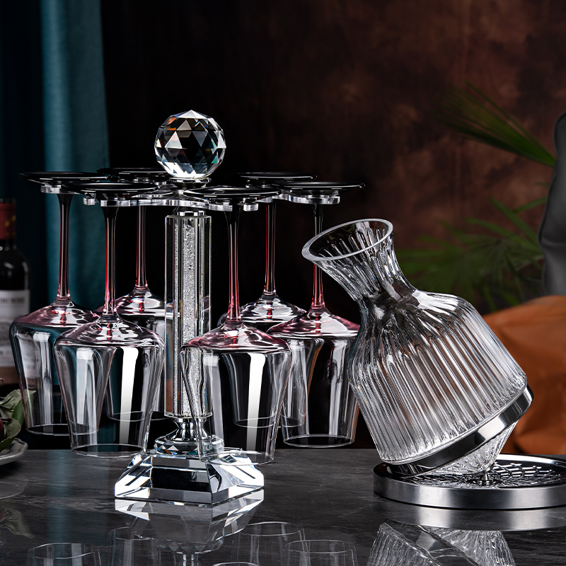 高档水晶玻璃红酒杯醒酒器套装家用轻奢高级感葡萄酒高脚杯子新款