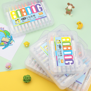 中彩双710头马克笔软头可水洗马克笔套装48色彩笔水性64色绘画笔美术生专用马克笔三角杆无毒儿童幼儿园水彩