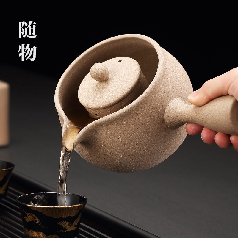 麦饭石侧把陶壶煮茶壶小青柑