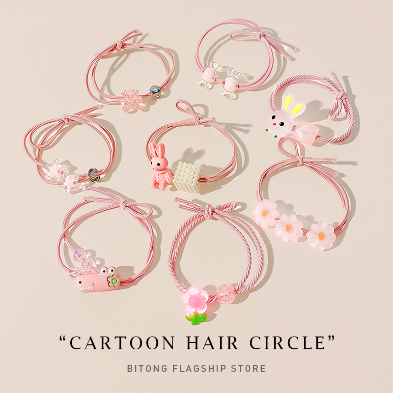 可爱扎头马尾头绳女高弹力小兔子