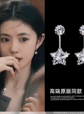 精致星星锆石耳钉耳饰女