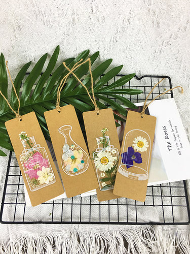 创意透明春天小瓶子干花书签diy材料包小学生制作压花自制植物花草标本pet塑料膜小卡片幼儿园儿童手工课美劳 - 封面