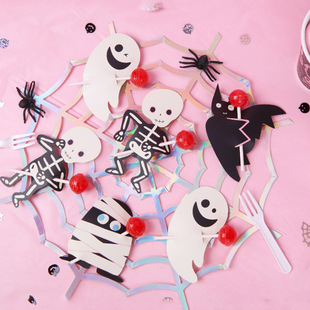 万圣节派对棒棒糖装饰卡纸送儿童小礼品幽灵糖果搞怪插卡幼儿园小学生创意圣诞节班级分享过关奖励礼物小卡片