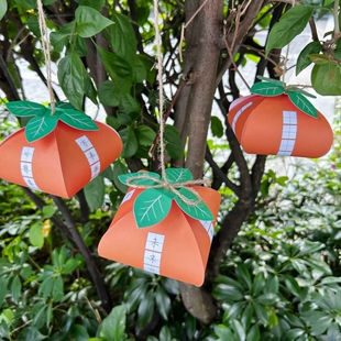 创意立体柿子硬笔书法作品纸小学生DIY手工自制材料包手写祝福语四字成语四言田字格卡纸低一二年级参赛专用