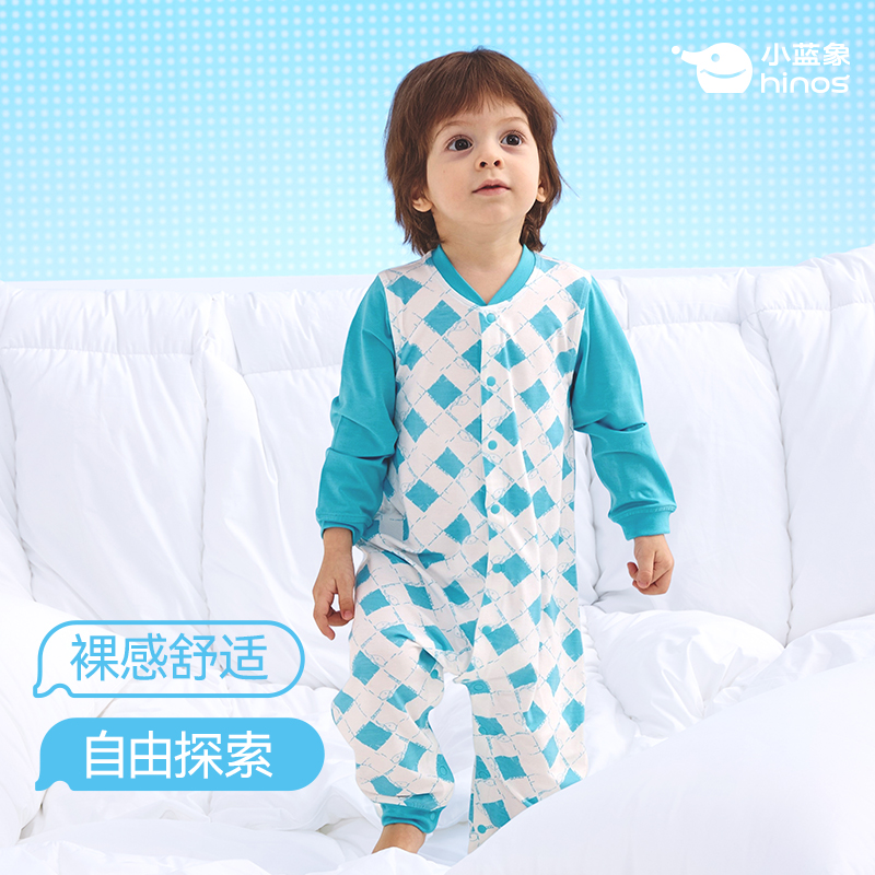 小蓝象婴儿爬服连体衣