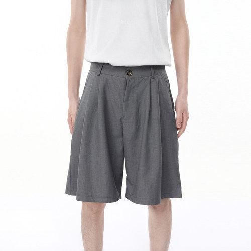 Voguo Relay 韩版夏季休闲西装5分裤百搭男女同款中腰宽松短裤