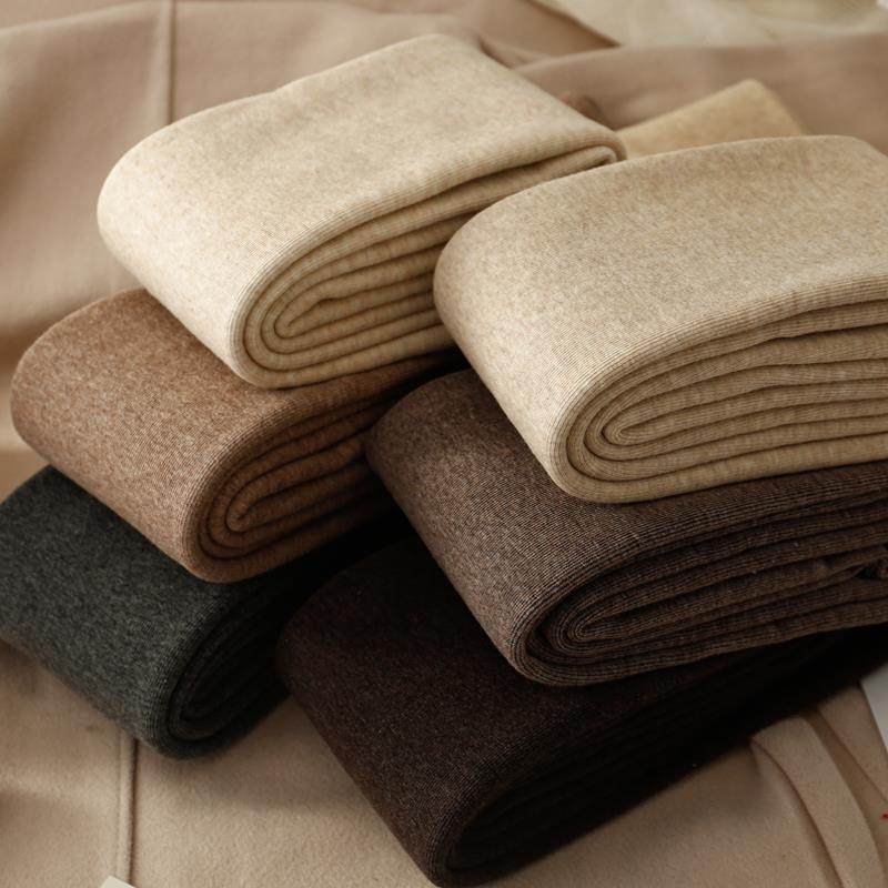 秋冬季加绒加厚咖色连裤