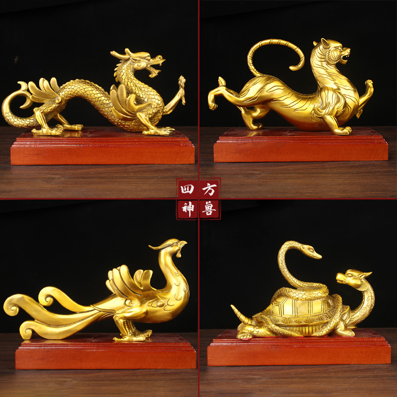 泰山摆件青龙白虎朱雀玄武四神兽
