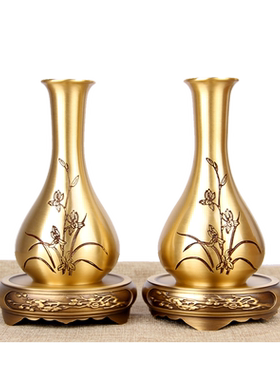 家居装饰摆件客厅仿古风铜花瓶