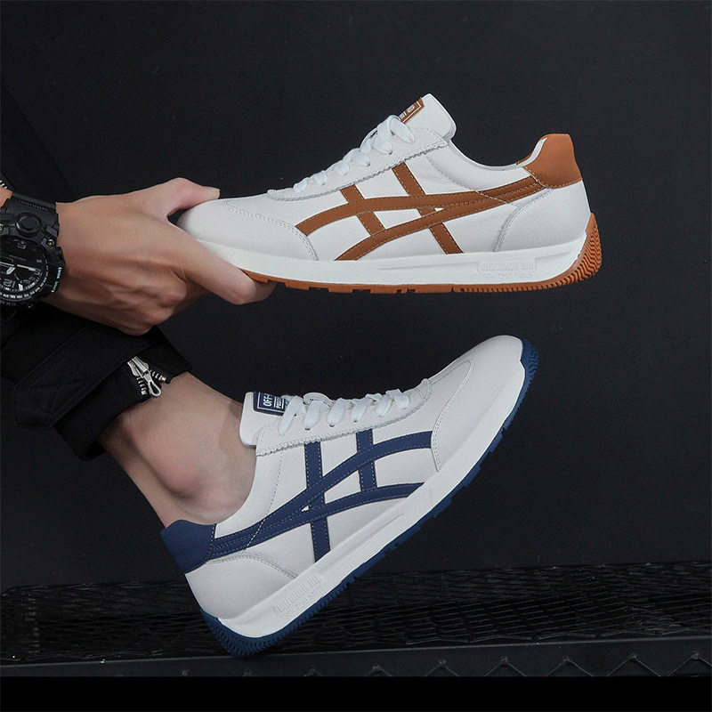 高端真皮阿甘鞋韩版潮流百搭休闲鞋男士板鞋春秋季新款运动跑步鞋