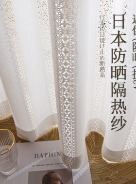 窗帘乱麻透光白纱纯色加厚日本