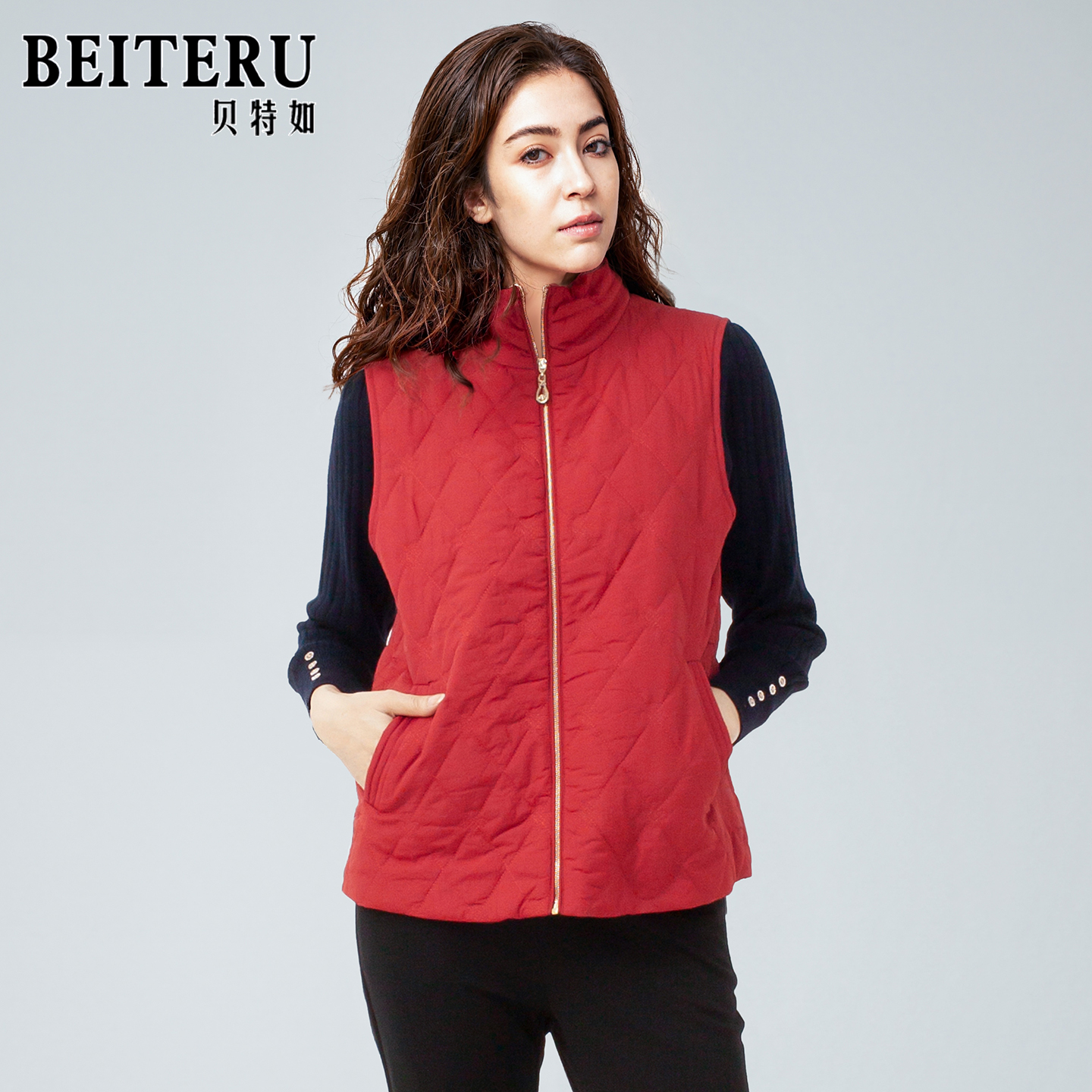 贝特如妈妈装优雅气质棉服马甲