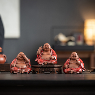 创意精品紫砂弥勒佛高端茶宠摆件茶室茶桌茶道茶玩可养香插底座