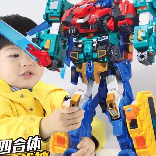 量子战队之恐龙守护变装人偶五合体机器人超音战神魔风战魂玩具