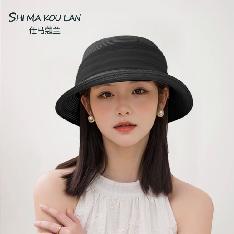 日系防晒帽子2025新款韩版礼帽遮阳帽时尚夏季百搭优雅渔夫帽女士