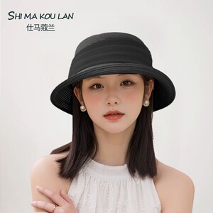 日系防晒帽子2025新款韩版礼帽遮阳帽时尚夏季百搭优雅渔夫帽女士