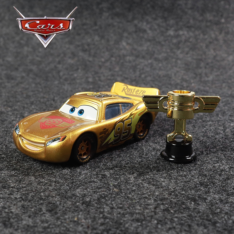 赛车汽车总动员合金儿童玩具车金色冠军杯麦昆手推滑行车奖杯礼物-封面