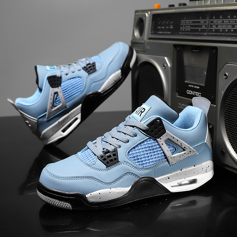 松希aj4男鞋学生篮球实战训练鞋大学蓝低帮板鞋大码45休闲运动鞋