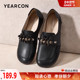 单鞋 意尔康妈妈鞋 女 真皮舒适不累脚宽脚胖脚大码 女鞋 2025秋季 新款